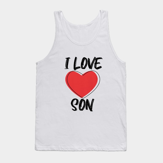 I Love Son with Red Heart T-Shirt Tank Top by A.S1